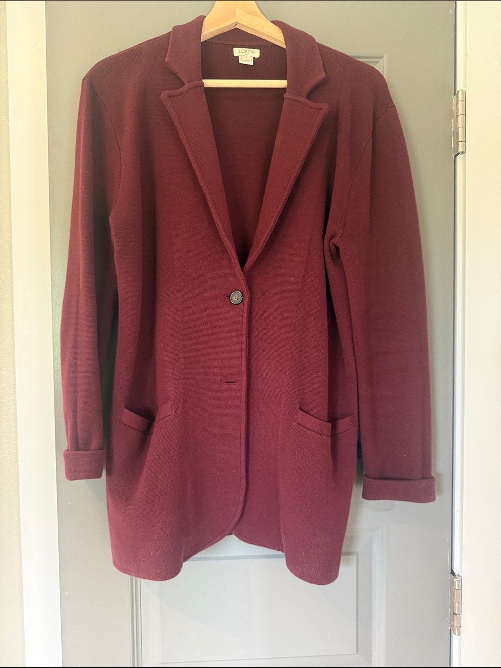 J. Crew Women's Burgundy 2 Button Knot Blazer
